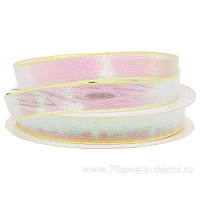 Лента органза "Голограмма", 25 ммx25 ярд, с окантовкой - фото 1