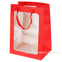 Сумка подарочная (картон), 25x18xH35 см, набор (12 шт), с окном - фото 1