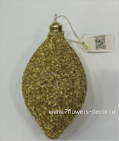 Елочная игрушка "Олива" (стекло), D8xH14 см - фото 1