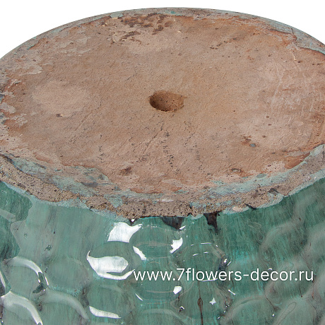 Кашпо Nobilis Marco Ocean Blue Relief Jar (керамика), D57хH48 см - фото 4