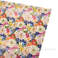 Упаковочная бумага "Крупные цветы" в тубусе, 70 смx1 м - фото 1