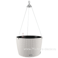 Кашпо Lechuza "Nido Cottage Complete light grey" (пластик), D35xH23 см - фото 1