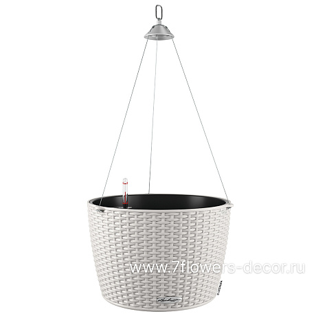 Кашпо Lechuza Nido Cottage Complete light grey (пластик), D35xH23 см - фото 1