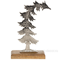 Фигура "Ель" (металл), 15x5xH22 см, на деревянной подставке - фото 1