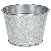 Кашпо (металл), D11xH8 см, 0,5 л, оцинкованное - фото 1