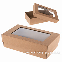 Коробка подарочная с окном (крафт), 17х10хН5 см - фото 1