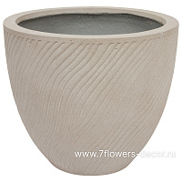 Кашпо Nobilis Marco "Sand Waves sandy beige Round" (файкостоун), D42xH36 см - фото 1