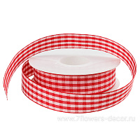 Лента декоративная "Клетка", 25 ммx20 м - фото 1