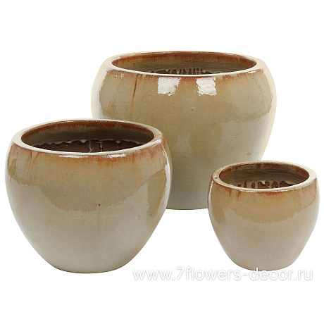 Кашпо Nobilis Marco Cream Round (керамика), D28хH23,5 см - фото 3