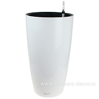 Кашпо PLANTA VITA "Vase Silk white" с автополивом (пластик), D39xH70 см - фото 1