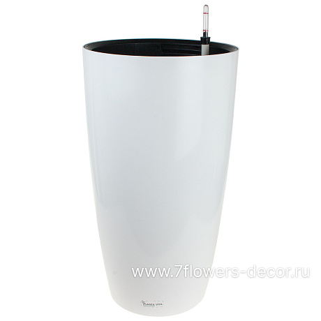 Кашпо PLANTA VITA Vase Silk white с автополивом (пластик), D39xH70 см - фото 1