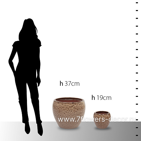 Кашпо Nobilis Marco Sandy Beige Round (керамика), D31хH37 см - фото 6