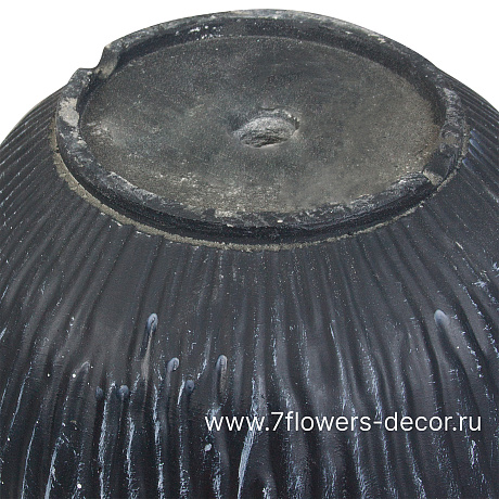 Кашпо Nobilis Marco Ribs graphite Jar (файберклэй), D18хH20 см - фото 4