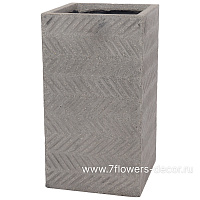 Кашпо Nobilis Marco "Fishbone Fossil-wood grey Column" (файкостоун), 25x25xH45 см - фото 1