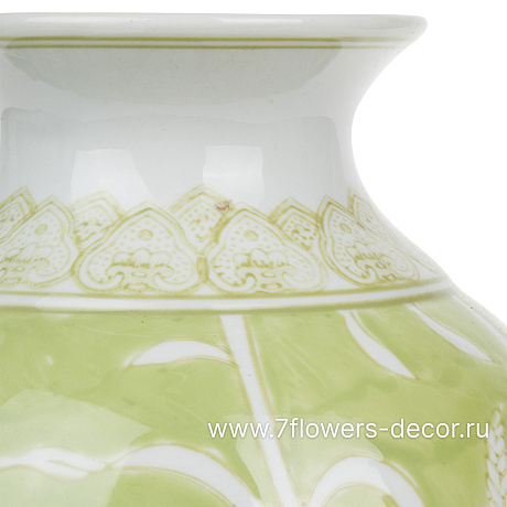 Ваза Шинуазри Весенний зеленый (керамика), D18xH23 см - фото 2