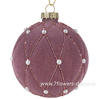 Елочная игрушка "Шар" (бархат, стекло), D8 см - фото 1