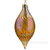 Елочная игрушка "Олива" (стекло), D6xH13 см - фото 1