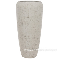 Кашпо Nobilis Marco "Rough White Vase" (полистоун), D34xH75 см - фото 1