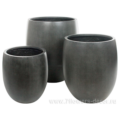 Кашпо полистоун Nobilis Marco Pm-grey2 Vase, D52хH62 см - фото 3