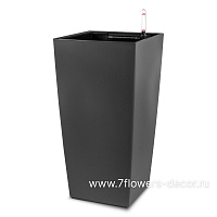 Кашпо Lechuza "Color Cubico Complete slate" (пластик), 30x30xH56 см - фото 1