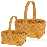 Корзина плетеная (дерево), 22x29xH12/28 см, 18x24xH10/25 см, набор (2 шт) - фото 1