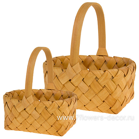 Корзина плетеная (дерево), 22x29xH12/28 см, 18x24xH10/25 см, набор (2 шт) - фото 1