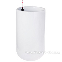 Кашпо PLANTA VITA "Jar Silk white" с автополивом (пластик), D34xH65,5 см - фото 1