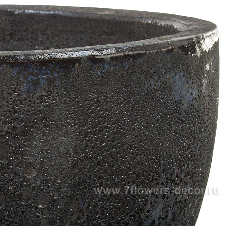 Кашпо керамика Nobilis Marco S-black Round, D43хH27 см - фото 3