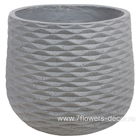 Кашпо Nobilis Marco Cells graphite Jar (файберклэй), D40хH35 см - фото 1