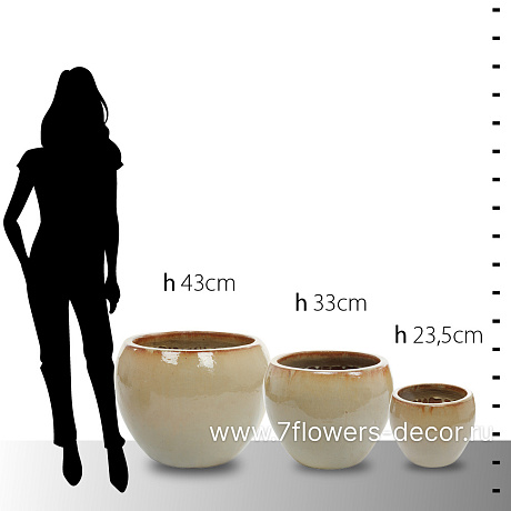 Кашпо Nobilis Marco Cream Round (керамика), D28хH23,5 см - фото 5