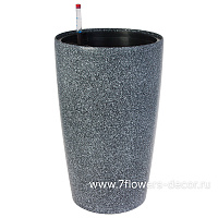 Кашпо PLANTA VITA "Vase Stone gray" с автополивом (пластик), D33xH56,5 см - фото 1