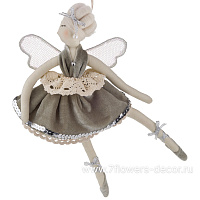 Елочная игрушка "Ангел" (бархат), 24xH28 см - фото 1