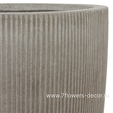 Кашпо Nobilis Marco Vertical stripes rough cement Vase (файкостоун), D40хH55 см - фото 2