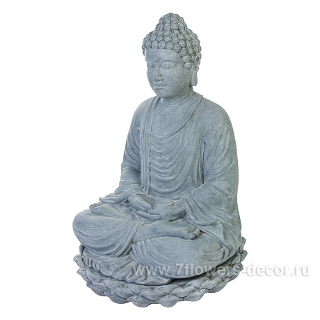 Фигура полистоун Nobilis Marco Pm-grey3 Buddha, 49x46хH70 см - фото 1
