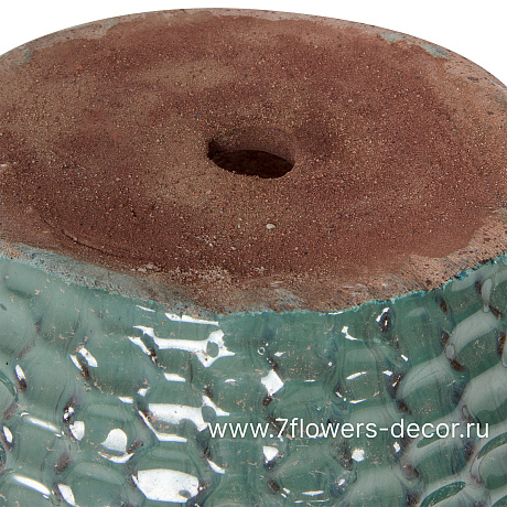 Кашпо Nobilis Marco Ocean Blue Relief Jar (керамика), D27хH24,5 см - фото 4