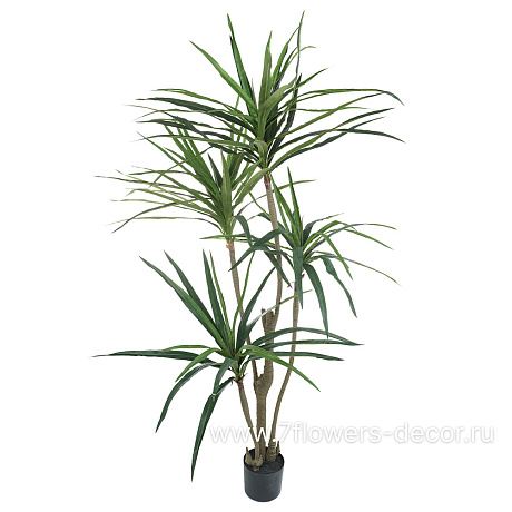 Растение искусственное Юкка в кашпо, 4 ветки, 102 листа, H150 см - фото 1