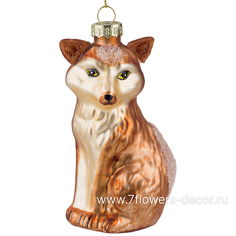 Елочная игрушка Лиса (стекло), 6x5xH11 см - фото 1