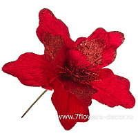 Цветок искусственный "Пуансеттия" (ткань), 27х27 см - фото 1