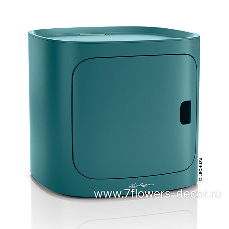 Модуль-подставка для хранения инвентаря Lechuza "Pila Storrage petrol blue" (пластик), 35x35xH33 см