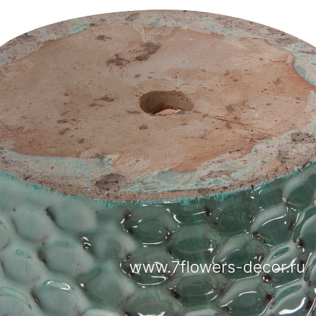 Кашпо Nobilis Marco Ocean Blue Relief Jar (керамика), D36хH316 см - фото 4
