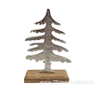 Фигура "Ель" (металл), 13x5xH22 см, на деревянной подставке - фото 1