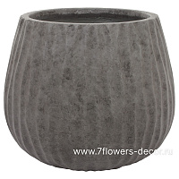 Кашпо Nobilis Marco "Waves dark grey Jaze" (файкостоун), D32хH27,5 см - фото 1