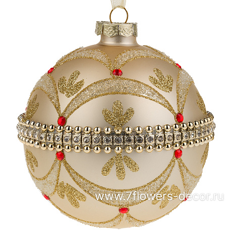 Елочная игрушка Шар (стекло), D10 см - фото 1