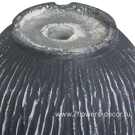 Кашпо Nobilis Marco Ribs graphite Jar (файберклэй), D12хH15 см - фото 4