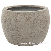 Кашпо Nobilis Marco "Plain grey stone Round" (файкостоун), D42хH28 см - фото 1