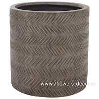 Кашпо Nobilis Marco "Fishbone Fossil-wood Cylinder" (файкостоун), D39xH39 см - фото 1
