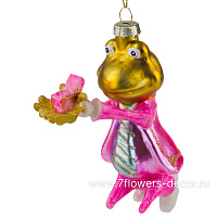 Елочная игрушка "Лягушонок" (стекло), 10,5x5xH12,5 см - фото 1