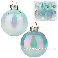 Елочная игрушка "Шар" (стекло), D6 см, набор (8 шт) - фото 1