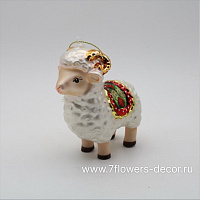 Елочная игрушка "Барашек" (стекло), 9x5xH10 см - фото 1