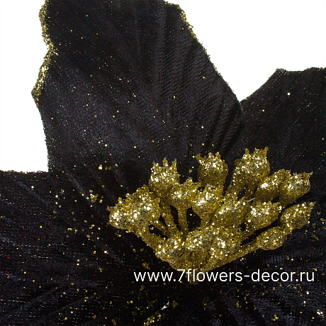 Цветок искусственный Пуансеттия (ткань), 18х18 см - фото 2